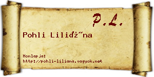 Pohli Liliána névjegykártya